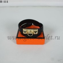 Hermes Rivale Double Wrap Bracelet Black Gold